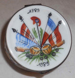 Limoges France Drum Shaped Box Commemorating 200th Bastille Day Exclusif Chamart