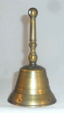 Antique Cast Brass Bell Marked "10" and Having a Long Brass Handle
