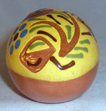 2009 Glazed Redware Egg Sgraffito Design Easter Tulips By Breininger Pottery