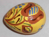 2009 Glazed Redware Egg Sgraffito Design Easter Tulips By Breininger Pottery