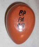 2009 Glazed Redware Egg Sgraffito Design Easter Tulips By Breininger Pottery