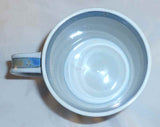 1972 Denmark Royal Copenhagen Large Pottery Mug Sterling Silver Button By Anton Michelsen Applied Handle