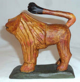 Carved Wood Polychrome Painted Schimmel-Style Folk Art Lion Dierwechter Sisters
