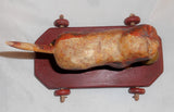 1977 Hand Carved Painted Wood Folk Art Cat on Wheels Toy Walter & June Gottshall