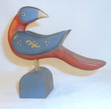 1985 Pennsylvania Folk Art Carved Painted Bird Looking Backwards By Alan Kohr