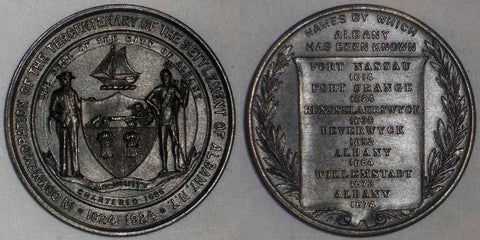 1924 Bronze Medal Commemorating Tercentenary of Settlement the City of Albany NY