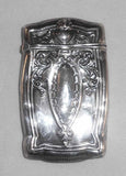 Antique Sterling Silver Match Safe or Vesta Repousse Escutcheon and Scroll Design