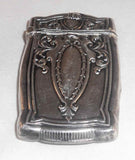 Antique Sterling Silver Match Safe or Vesta Repousse Escutcheon and Scroll Design