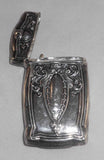 Antique Sterling Silver Match Safe or Vesta Repousse Escutcheon and Scroll Design