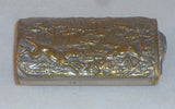 Antique Chromed Brass? Match Safe Raised Design Hound Chasing Fox W/ Bird on Lid