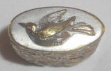Antique Chromed Brass? Match Safe Raised Design Hound Chasing Fox W/ Bird on Lid