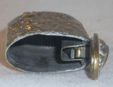 Antique Chromed Brass? Match Safe Raised Design Hound Chasing Fox W/ Bird on Lid