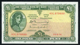 1976 Central Bank of Ireland One Pound Banknote Hazel Lavery Image Pick Number 64d Nice Very Fine or Better