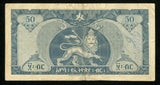 1966 No Date Currency Ethiopia 50 Dollar Banknote Emperor Haile Selassie P#28 VF
