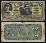 1913 El Banco Nacional De Mexico One Peso Banknote P# S255b Locomotive Vignette