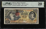 1908 Banco Nacional De Mexico Five Pesos Banknote Series GI P #S257c PMG VF 20