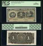 1902 Banknote from Bolivia One or Un Boliviano Jungle Foliage P92a New 62PPQ