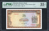 1979 Reserve Bank of Rhodesia 5 Dollars Banknote P #40a Choice Very Fine 35 EPQ