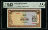 1978 Reserve Bank of Rhodesia 5 Dollars Banknote P #36b Choice About Unc 58 EPQ