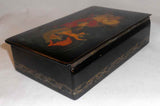 1973 Palekh Russian Lacquer Box 3-Horse Drawn Sled or Troika Signed Ryedouov
