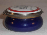 2004 Staffordshire Enamels Round Bombe Trinket Box Exclusively for the Queen Mary 2 Luxury Ocean Liner Made in England