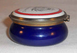 2004 Staffordshire Enamels Round Bombe Trinket Box Exclusively for the Queen Mary 2 Luxury Ocean Liner Made in England