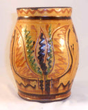 1997 Redware Crock Lead Glazed Sgraffito Tulip Horse & Soldier Decoration By Greg Shooner
