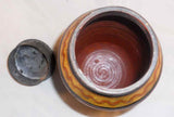 1999 Greg Shooner Lead Glazed Redware Tall Lidded Jar Slip Tulip Decoration