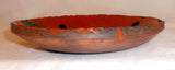 1998 Greg Shooner Redware Glazed 5 3/4" Pie Plate Green Wavy Slip Decoration