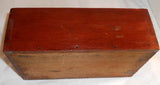 Antique Yellow Pine Wooden Primitive Candle Box with Slide Lid Red Wash Finish