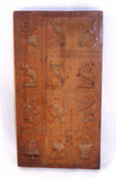 Antique Carved Hardwood Springerle or Cookie Print Mold Twelve-Scene