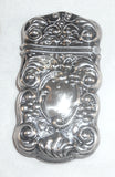 Antique Sterling Silver Match Safe or Vesta Repousse Scroll and Flower Design