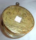Ca. 1800s Brass Tinder Box Candlestick Holder With Flint, Steel Strike & Damper