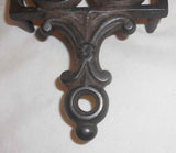 Cast Iron Sad Iron Cathedral Trivet Floral Scrolls Design One-Inch Legs & Handle
