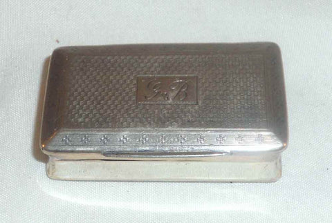 Antique Metal Rectangular Vinaigrette With Unusual Slide Grill Monogrammed GB