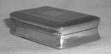 Antique Metal Rectangular Vinaigrette With Unusual Slide Grill Monogrammed GB