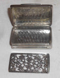 Antique Metal Rectangular Vinaigrette With Unusual Slide Grill Monogrammed GB