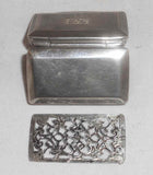 Antique Metal Rectangular Vinaigrette With Unusual Slide Grill Monogrammed GB