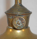 Antique Tall Table Top French Brass Oil Lamp Marked “AP PARIS”