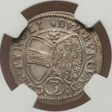 1649 Austria Silver Coin 3 Kreuzer Ferdinand III or Charles Archduke NGC AU 55+