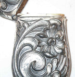 Antique Art Nouveau Sterling Silver Match Safe Vesta By Webster Co Floral Design