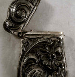 Antique Art Nouveau German Silver Match Safe or Vesta Woman's Face DesignAntique Art Nouveau German Silver Match Safe or Vesta Woman's Face Design
