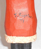 1994 Hand Carved & Painted Wood Folk Art Santa Figure By Jonathan Bastian