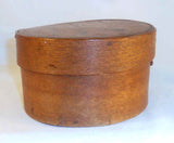 Antique Folk Art Hand Decorated Bentwood Band Box Colonial Man Hat Coat & Stick
