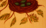 Bill Rank Framed Folk Art Hand Painted Theorem Bird Landing on Nest w/ Blue Eggs