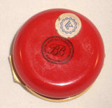 English Round Bilston & Battersea Enamels Box Red Roses Bouquet with Love