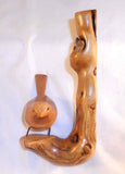 1999 Carved Lacquered Wood Small Bird Perched on Branch Lohnes Leavenworth, WA