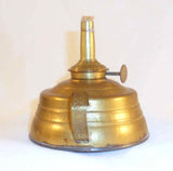 Antique KOMAX Brass Fluid or Oil Lamp Decorated Finger Loop & Wick Made in USA