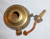 Antique KOMAX Brass Fluid or Oil Lamp Decorated Finger Loop & Wick Made in USA
