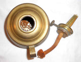 Antique KOMAX Brass Fluid or Oil Lamp Decorated Finger Loop & Wick Made in USA
